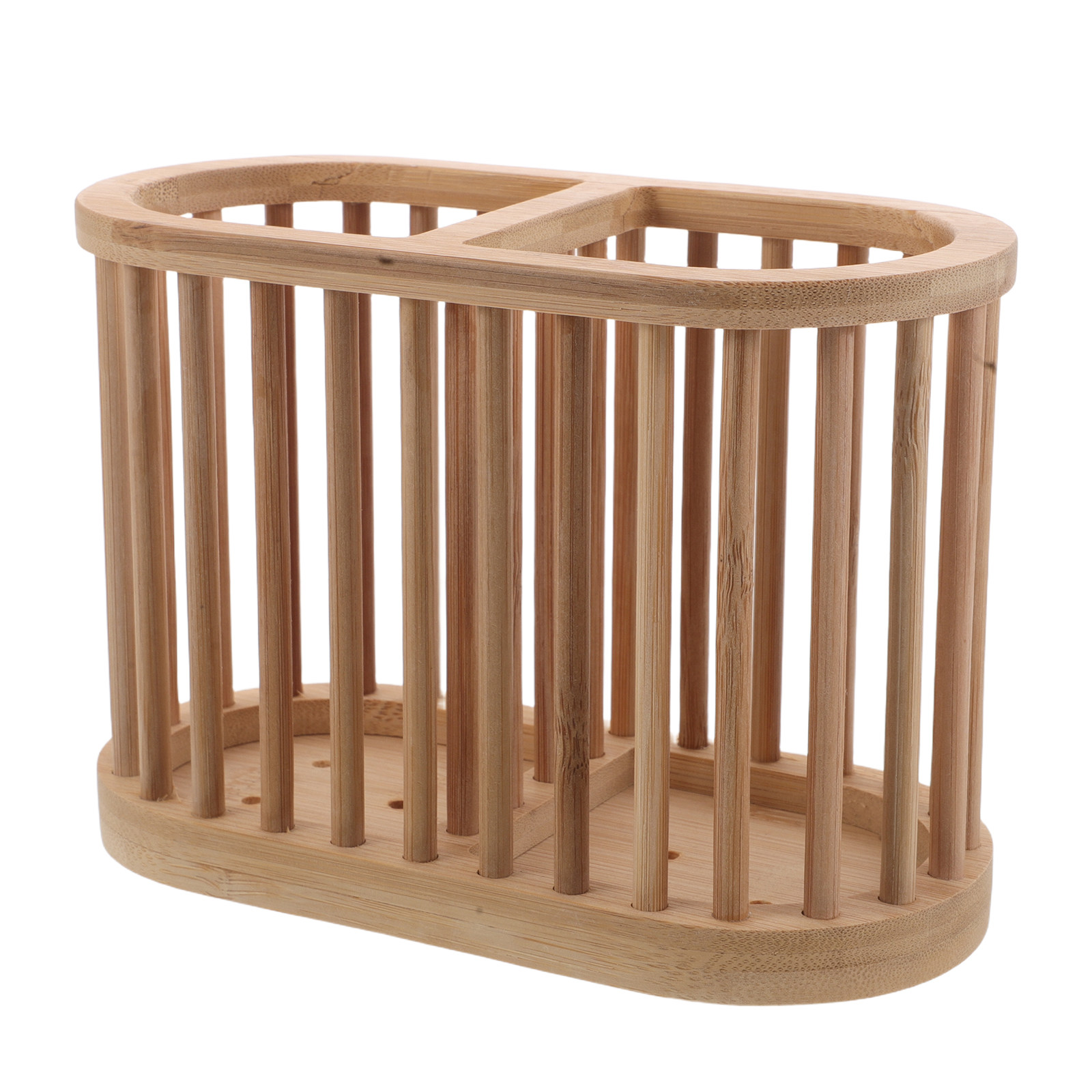 Kitchen Utensil Holder - Bamboo Utensil Holder Hollow Design Cutlery