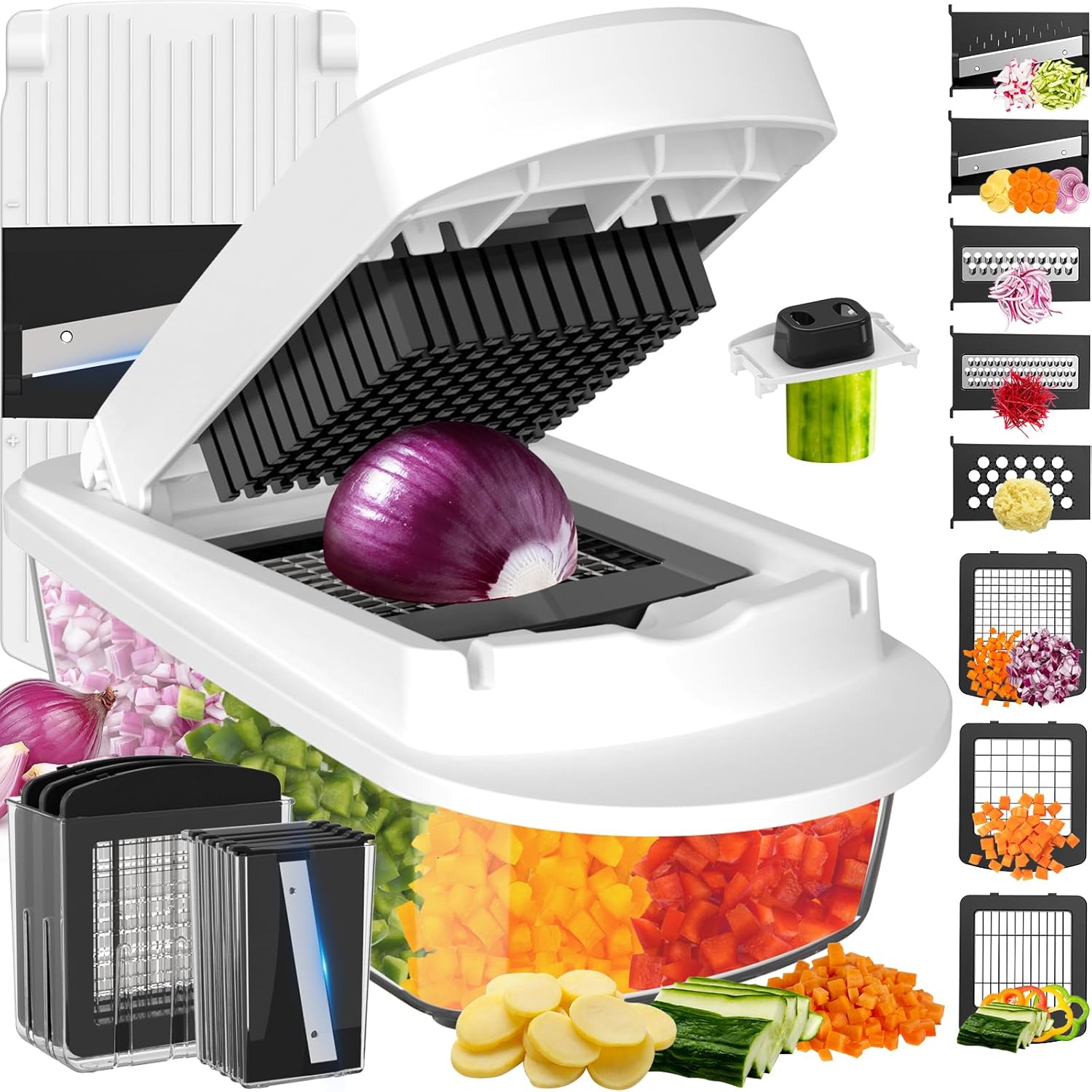 Mandoline Slicer - 8-Blade Vegetable Chopper Mandoline Slicer with
