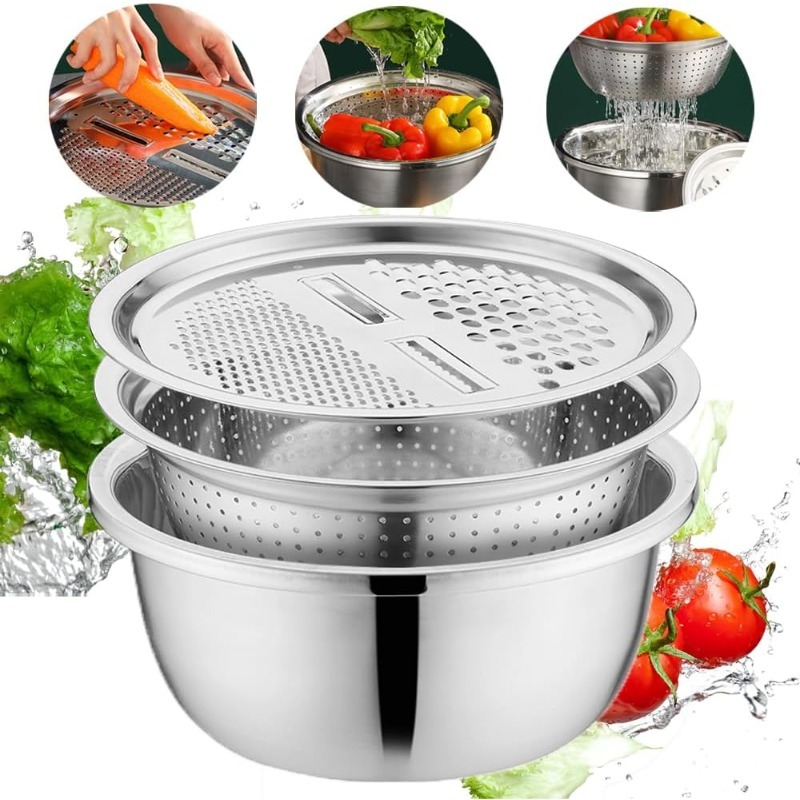 Kitchen Gadgets Vegetable Cutter - 3 in 1 Multifunctional Stainless Steel
