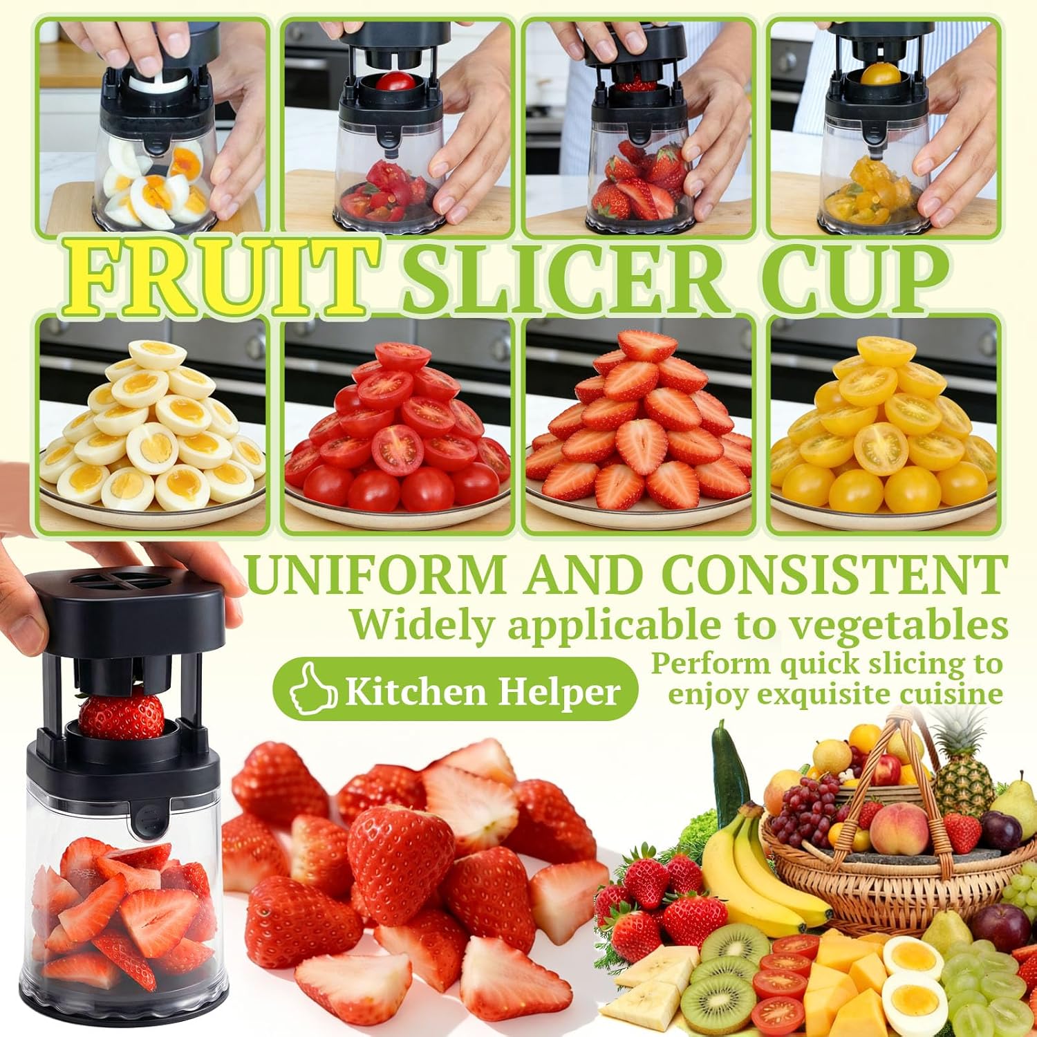 Fruit Slicer Cup, Strawberry S - огляд і ціна Kitchen Gadgets Images
