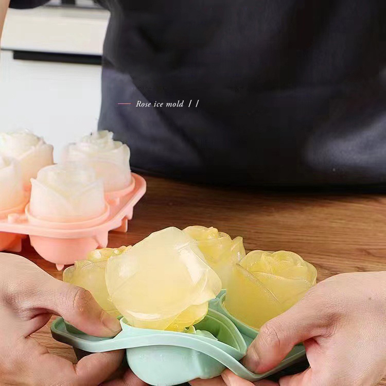 3D Rose Ice Molds 4 Holes Ice  - огляд і ціна Kitchen Utensil Holder
