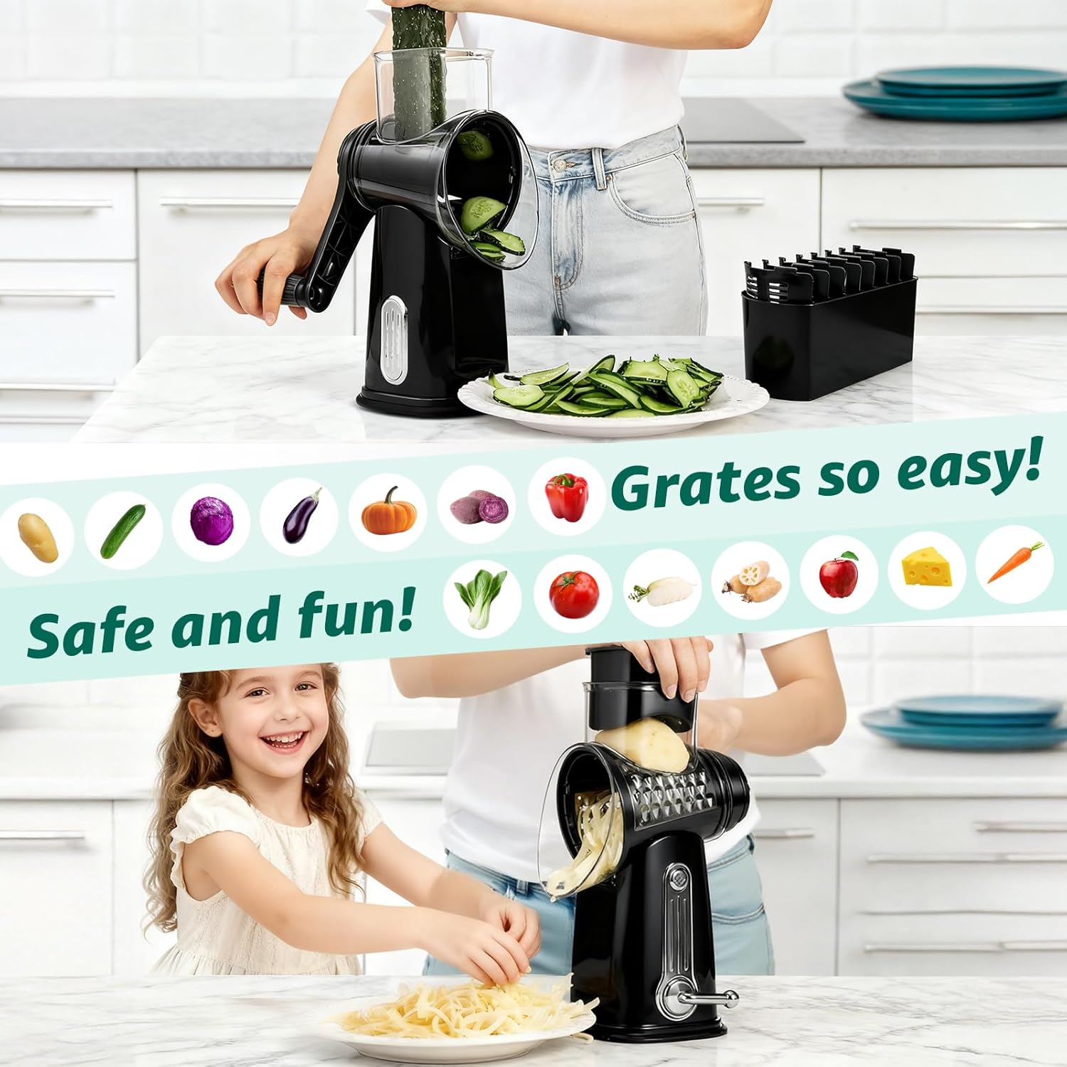 Rotary Cheese Grater with 5 Bl - огляд і ціна Kitchen Gadgets Useful